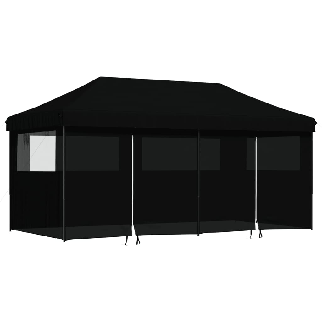 Partytent inklapbaar pop-up met 4 zijwanden zwart Partytenten & prieëlen | Creëer jouw Trendy Thuis | Gratis bezorgd & Retour | Trendy.nl