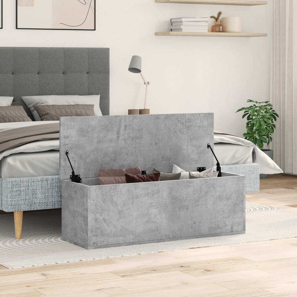 Opbergbox 102x35x35 cm bewerkt hout betongrijs Opbergkisten | Creëer jouw Trendy Thuis | Gratis bezorgd & Retour | Trendy.nl