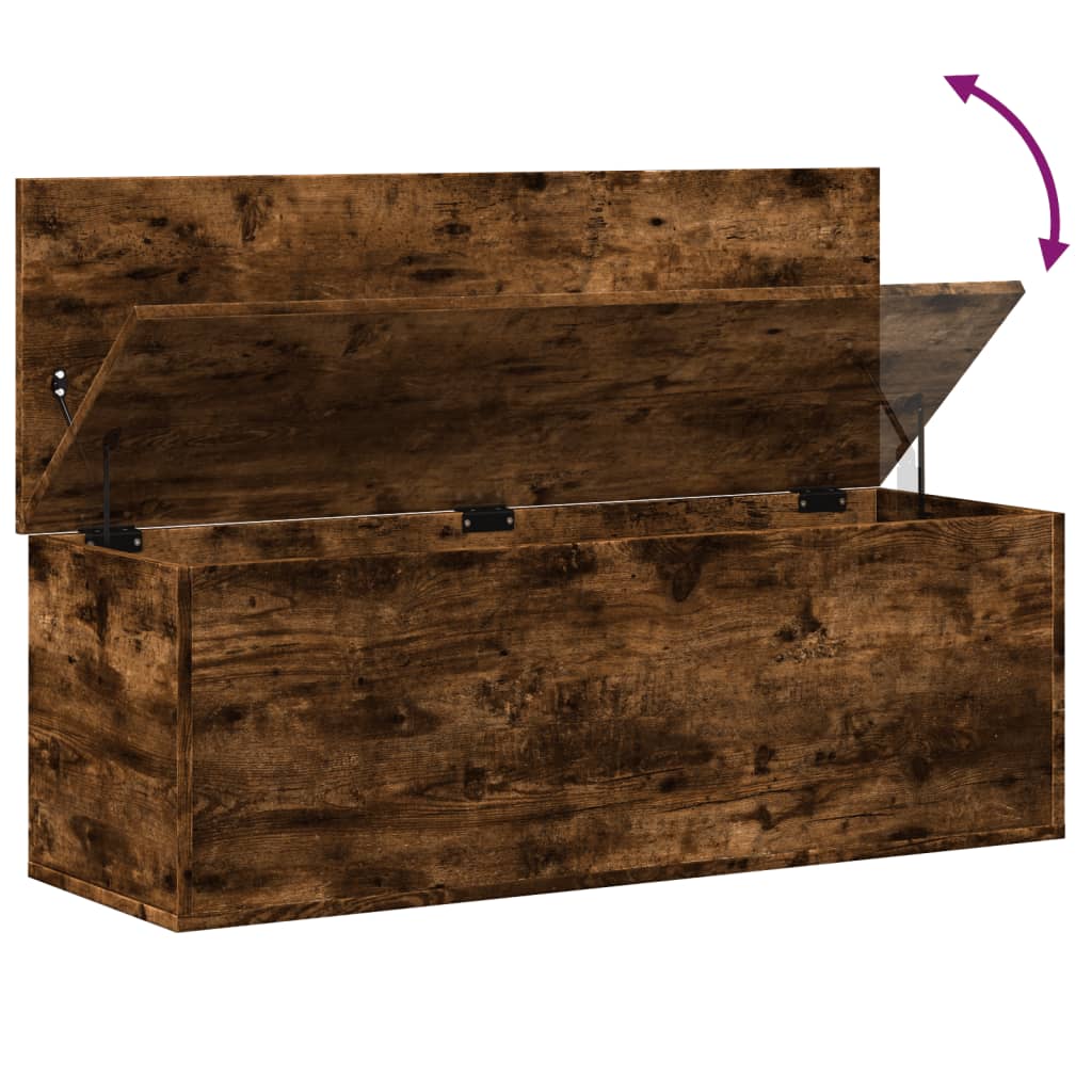 Opbergbox 102x35x35 cm bewerkt hout gerookt eikenkleurig Opbergkisten | Creëer jouw Trendy Thuis | Gratis bezorgd & Retour | Trendy.nl