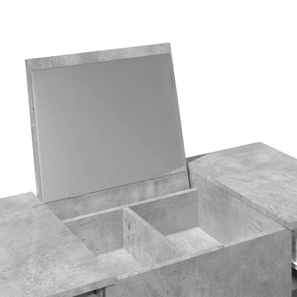 Kaptafel met spiegel 100x45x76 cm betongrijs Slaapkamerkaptafels | Creëer jouw Trendy Thuis | Gratis bezorgd & Retour | Trendy.nl
