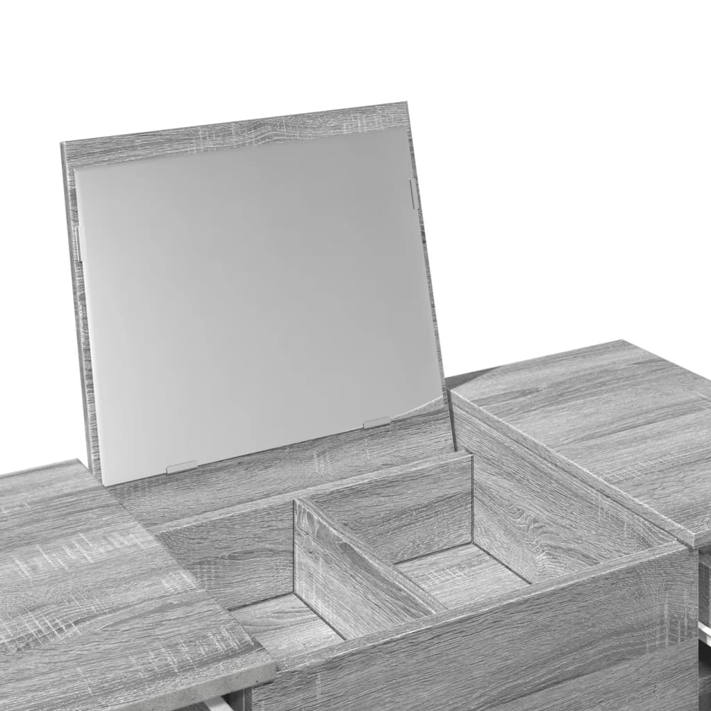 Kaptafel met spiegel 100x45x76 cm grijs sonoma eikenkleurig