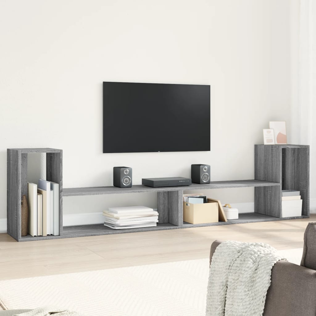 Tv-meubelen 2 st 100x30x50 cm bewerkt hout grijs sonoma eiken Tv-meubels | Creëer jouw Trendy Thuis | Gratis bezorgd & Retour | Trendy.nl