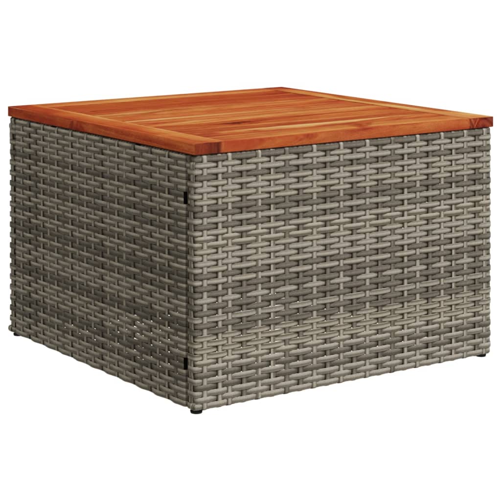 12-delige Loungeset met kussens poly rattan grijs