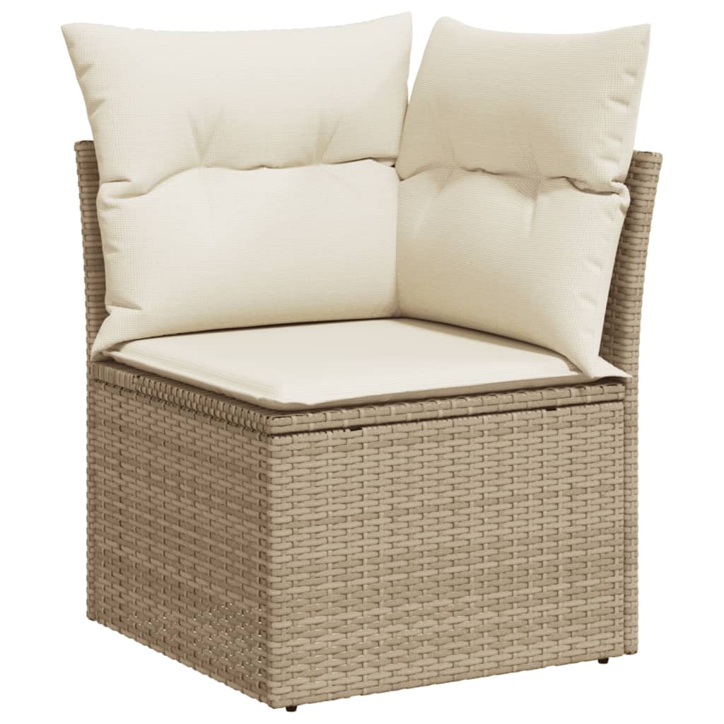 12-delige Loungeset met kussens poly rattan beige