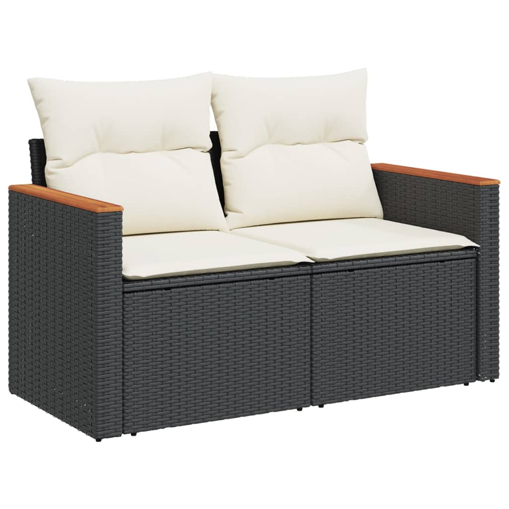 7-delige Loungeset met kussens poly rattan zwart Tuinsets | Creëer jouw Trendy Thuis | Gratis bezorgd & Retour | Trendy.nl