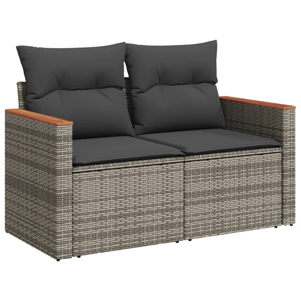 8-delige Loungeset met kussens poly rattan grijs Tuinsets | Creëer jouw Trendy Thuis | Gratis bezorgd & Retour | Trendy.nl