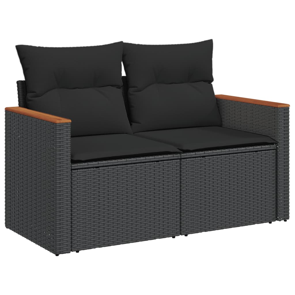 8-delige Loungeset met kussens poly rattan zwart Tuinsets | Creëer jouw Trendy Thuis | Gratis bezorgd & Retour | Trendy.nl