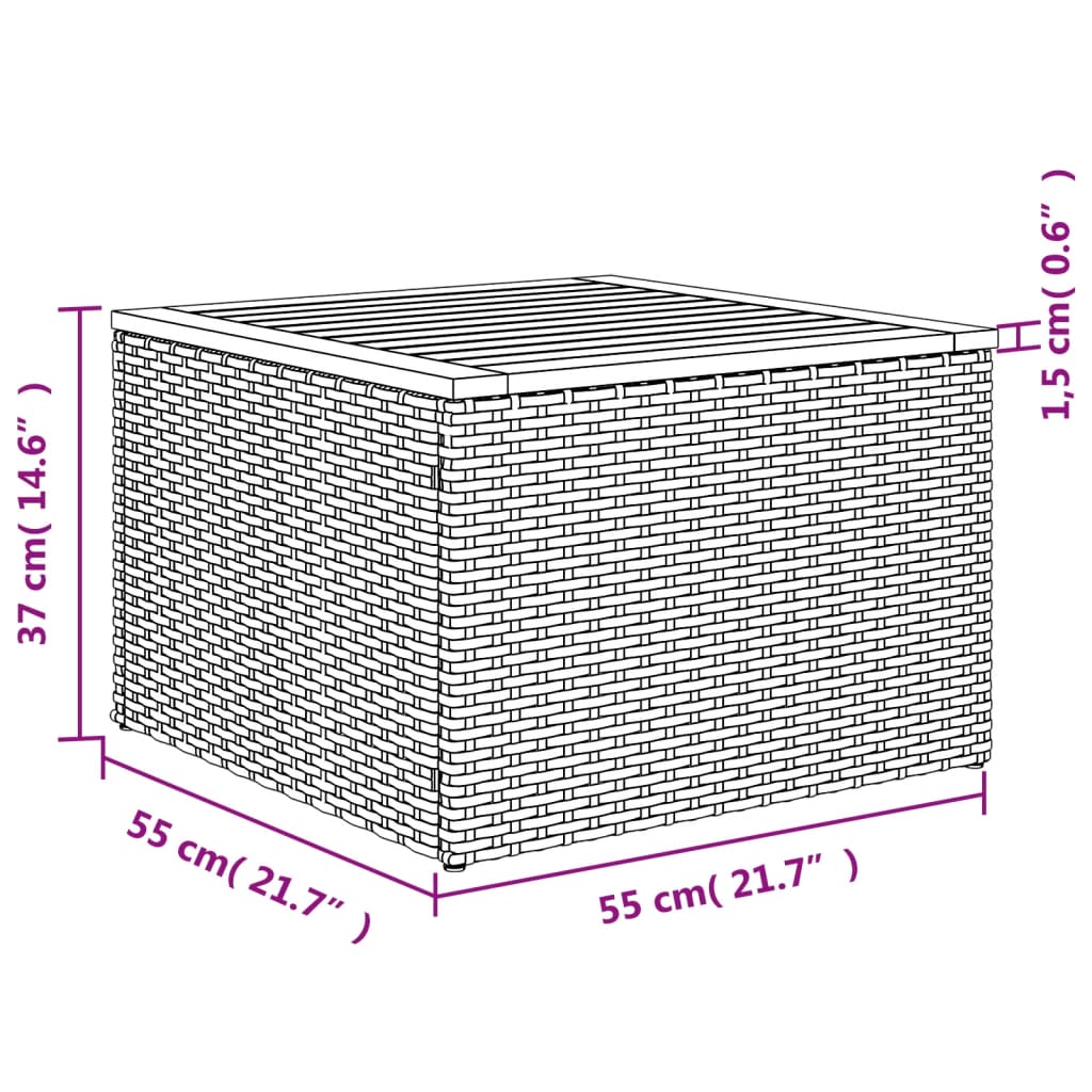 12-delige Loungeset met kussens poly rattan grijs