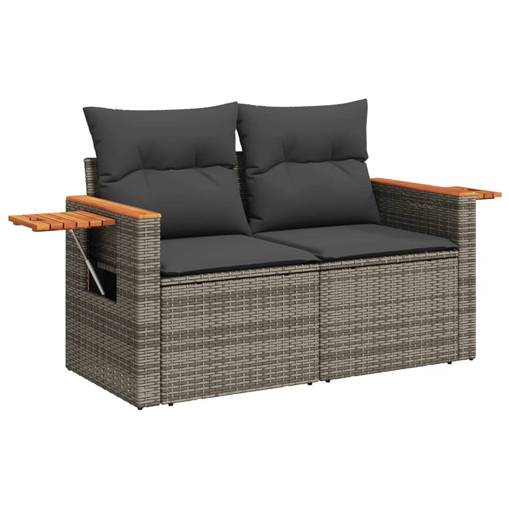 5-delige Loungeset met kussens poly rattan grijs Tuinsets | Creëer jouw Trendy Thuis | Gratis bezorgd & Retour | Trendy.nl