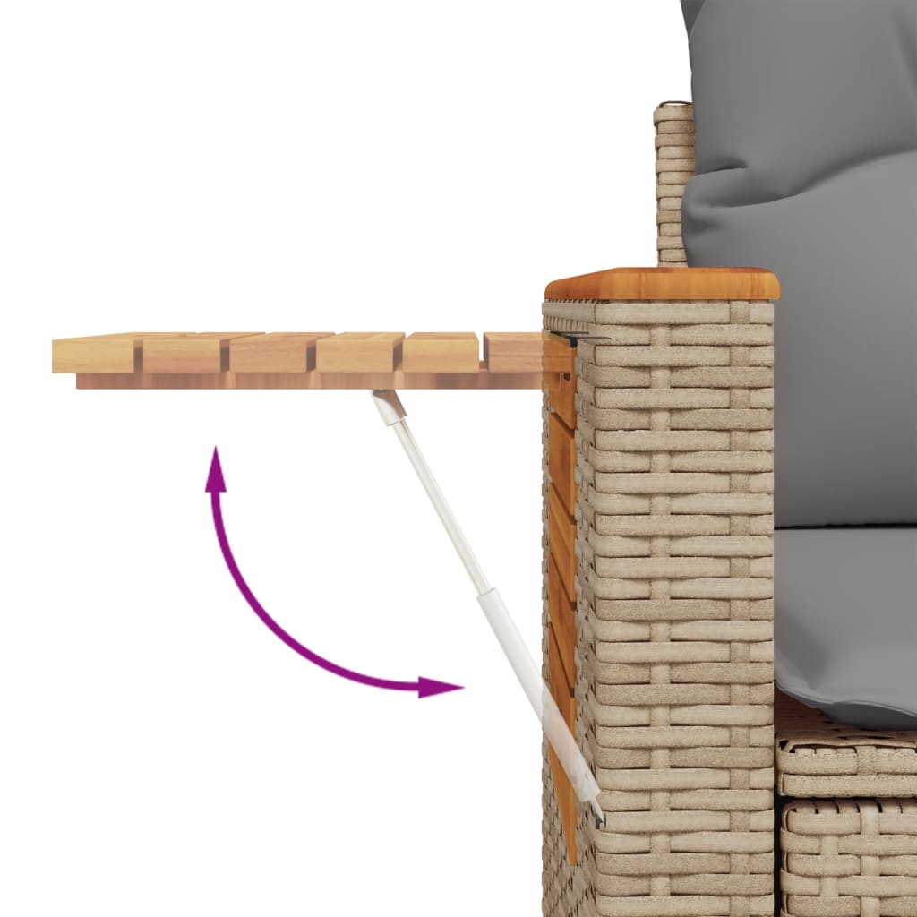 6-delige Loungeset met kussens poly rattan beige Tuinsets | Creëer jouw Trendy Thuis | Gratis bezorgd & Retour | Trendy.nl