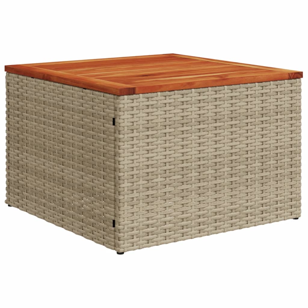 4-delige Loungeset met kussens poly rattan beige