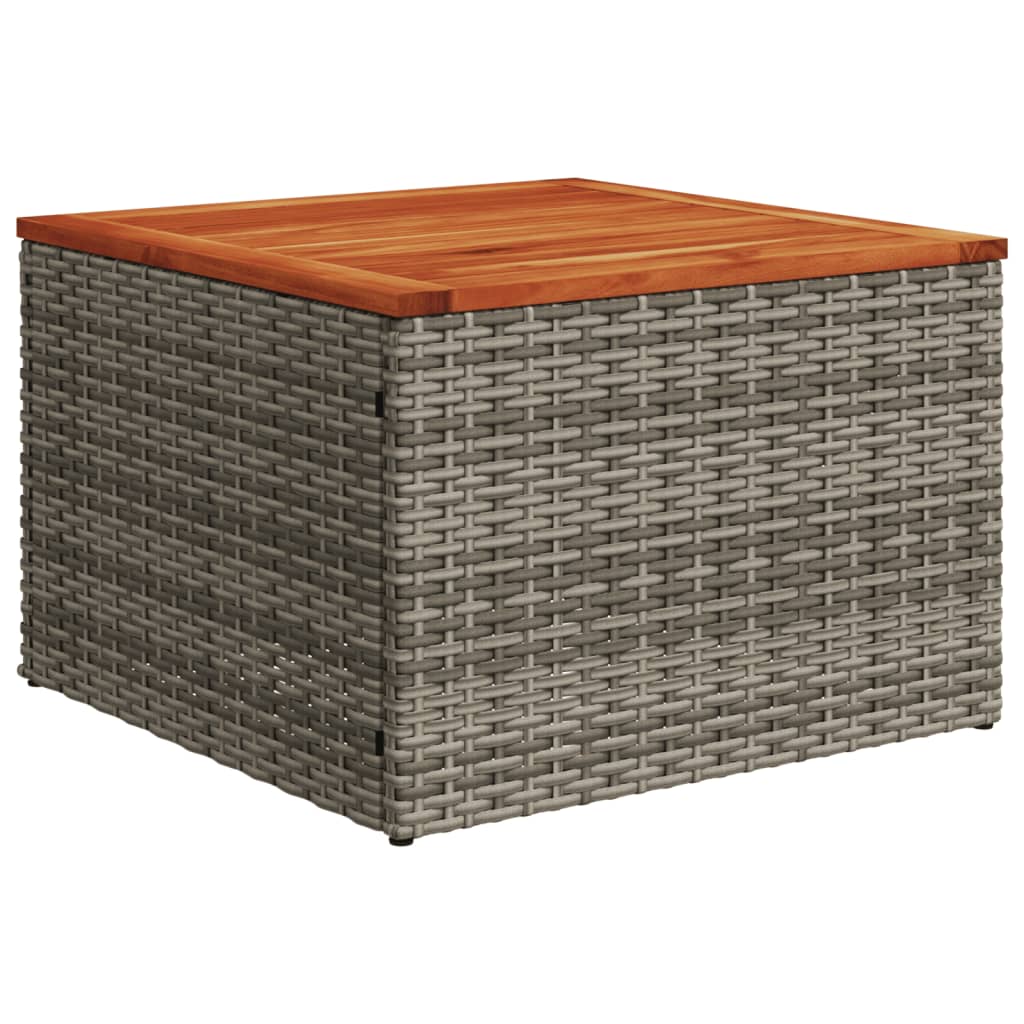 5-delige Loungeset met kussens poly rattan grijs