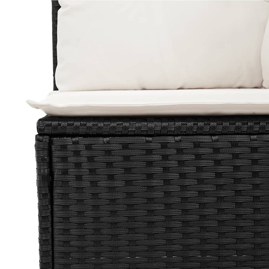 10-delige Loungeset met kussens poly rattan zwart Tuinsets | Creëer jouw Trendy Thuis | Gratis bezorgd & Retour | Trendy.nl