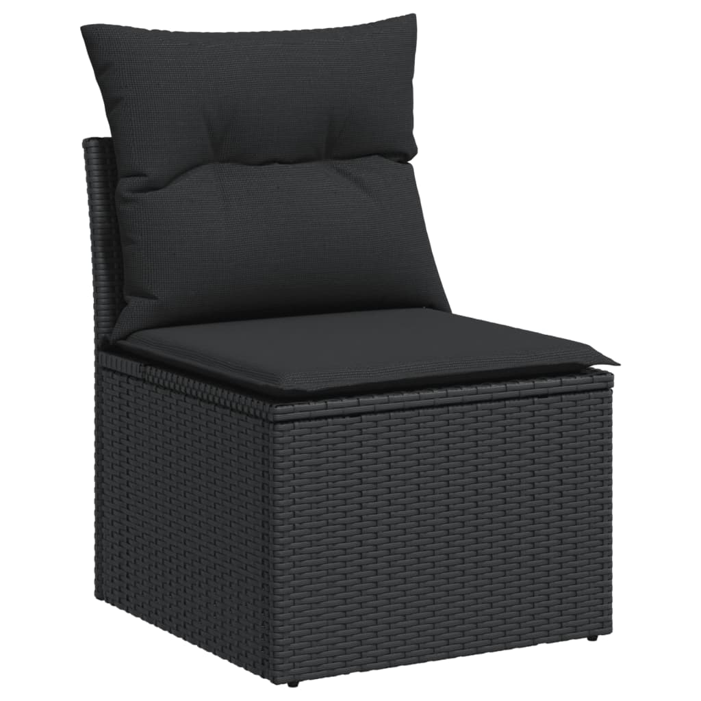 14-delige Loungeset met kussens poly rattan zwart Tuinsets | Creëer jouw Trendy Thuis | Gratis bezorgd & Retour | Trendy.nl