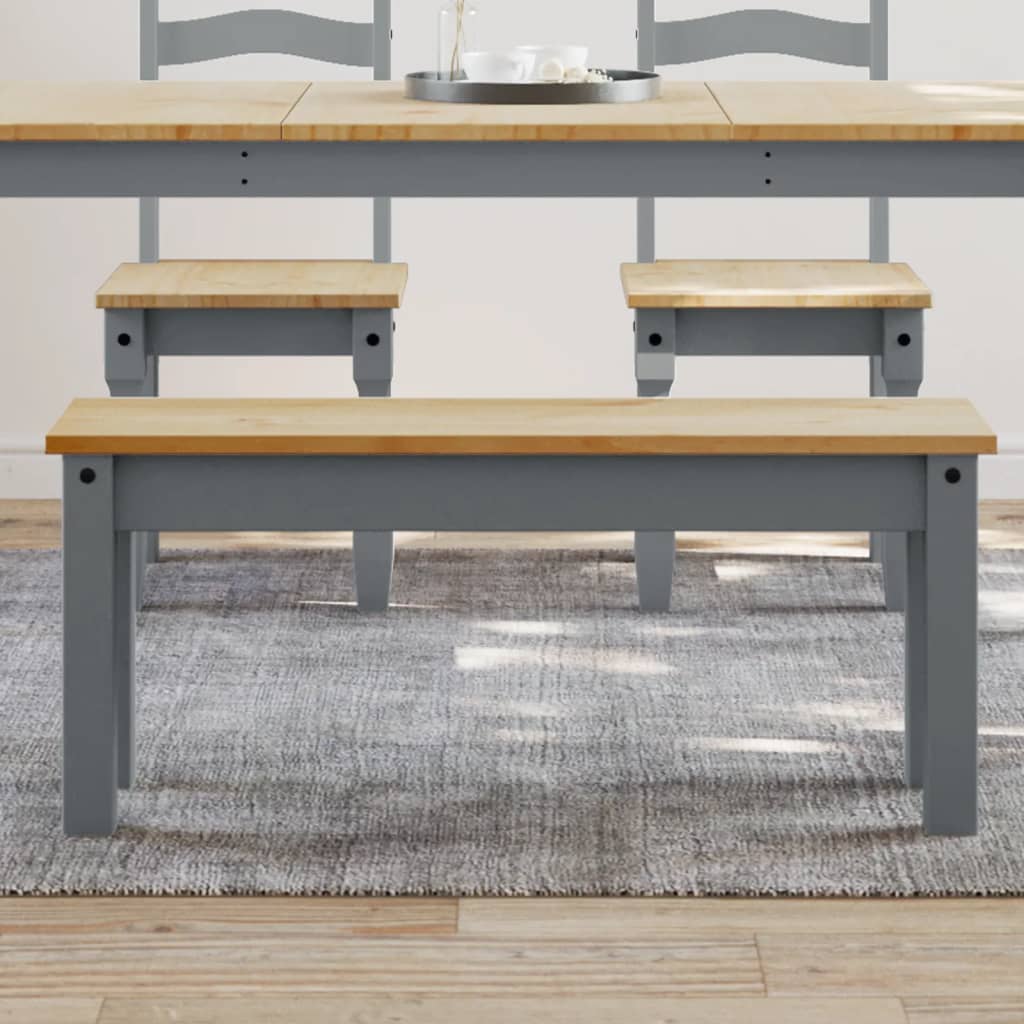 Eetkamerbank Panama 105x30x45 cm massief grenenhout grijs Keuken- & eettafelbanken | Creëer jouw Trendy Thuis | Gratis bezorgd & Retour | Trendy.nl