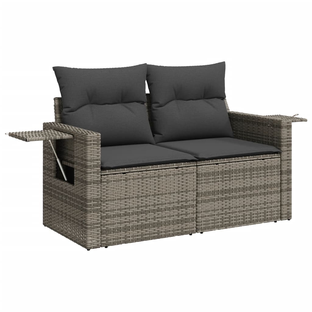 6-delige Loungeset met kussens poly rattan grijs Modulaire tuinbanken | Creëer jouw Trendy Thuis | Gratis bezorgd & Retour | Trendy.nl