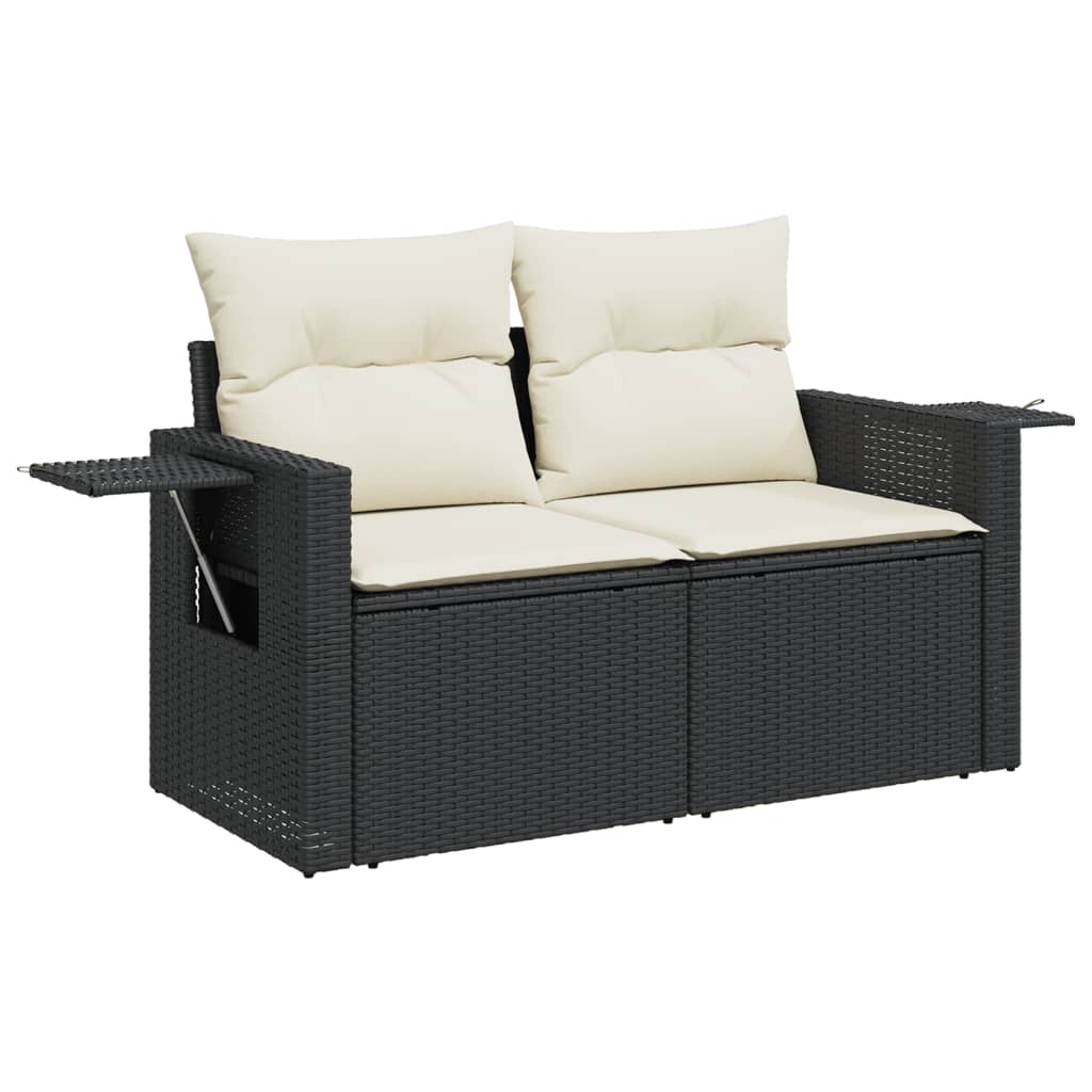 7-delige Loungeset met kussens poly rattan zwart Modulaire tuinbanken | Creëer jouw Trendy Thuis | Gratis bezorgd & Retour | Trendy.nl