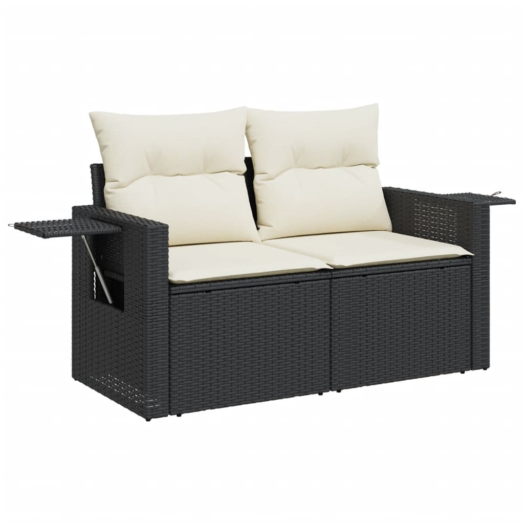 8-delige Loungeset met kussens poly rattan zwart Modulaire tuinbanken | Creëer jouw Trendy Thuis | Gratis bezorgd & Retour | Trendy.nl