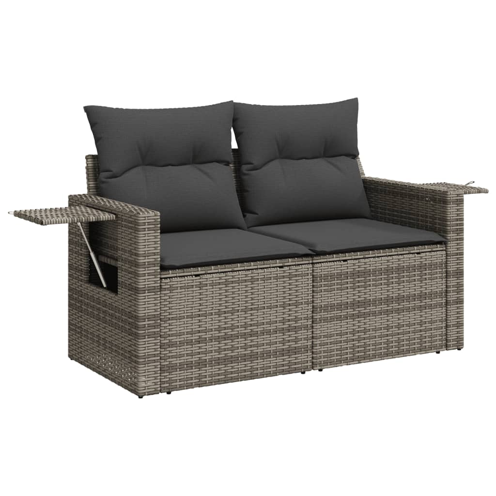 5-delige Loungeset met kussens poly rattan grijs Modulaire tuinbanken | Creëer jouw Trendy Thuis | Gratis bezorgd & Retour | Trendy.nl