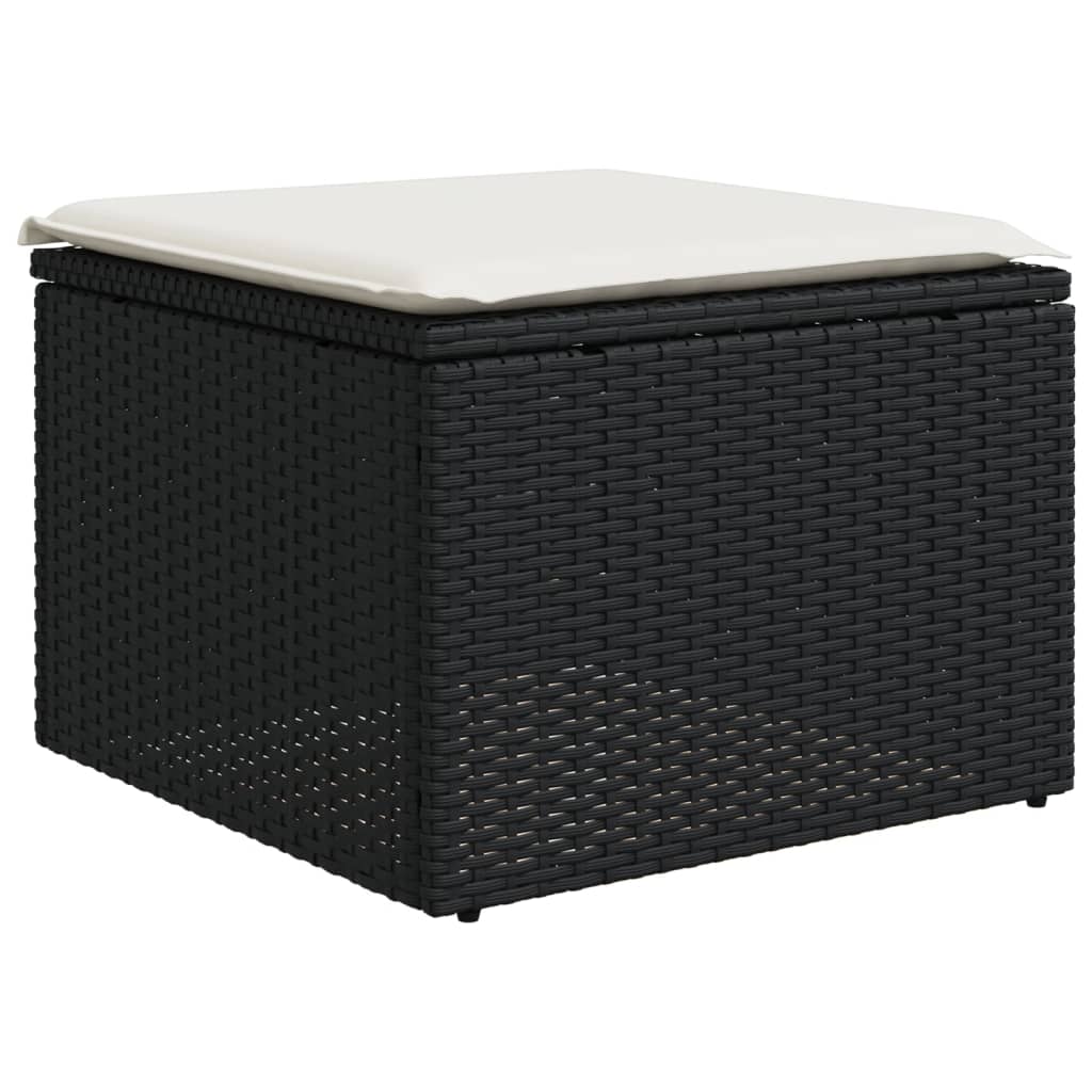 7-delige Loungeset met kussens poly rattan zwart Modulaire tuinbanken | Creëer jouw Trendy Thuis | Gratis bezorgd & Retour | Trendy.nl