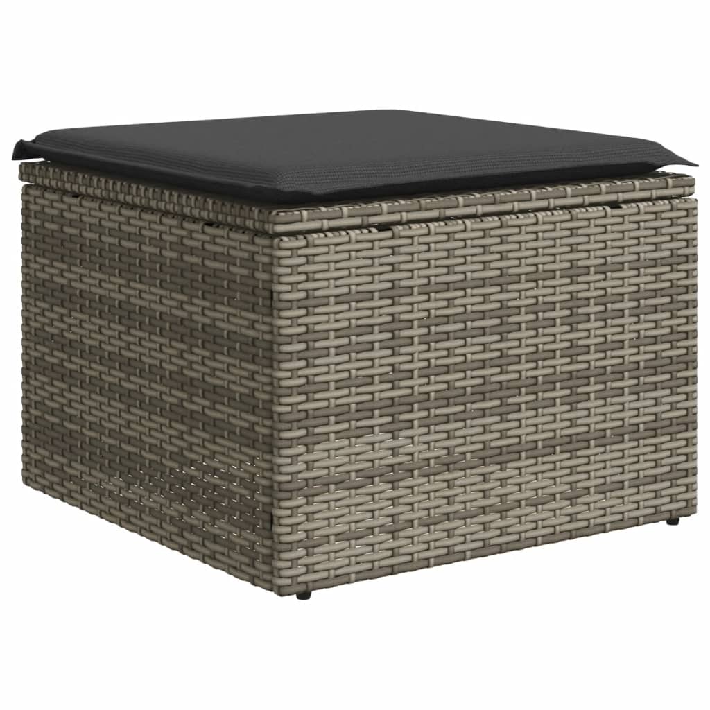 7-delige Loungeset met kussens poly rattan grijs Modulaire tuinbanken | Creëer jouw Trendy Thuis | Gratis bezorgd & Retour | Trendy.nl