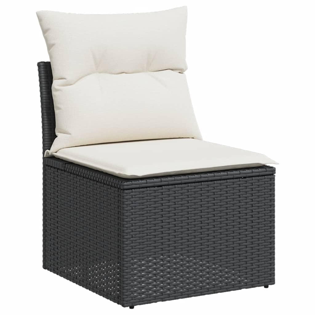 7-delige Loungeset met kussens poly rattan zwart Modulaire tuinbanken | Creëer jouw Trendy Thuis | Gratis bezorgd & Retour | Trendy.nl