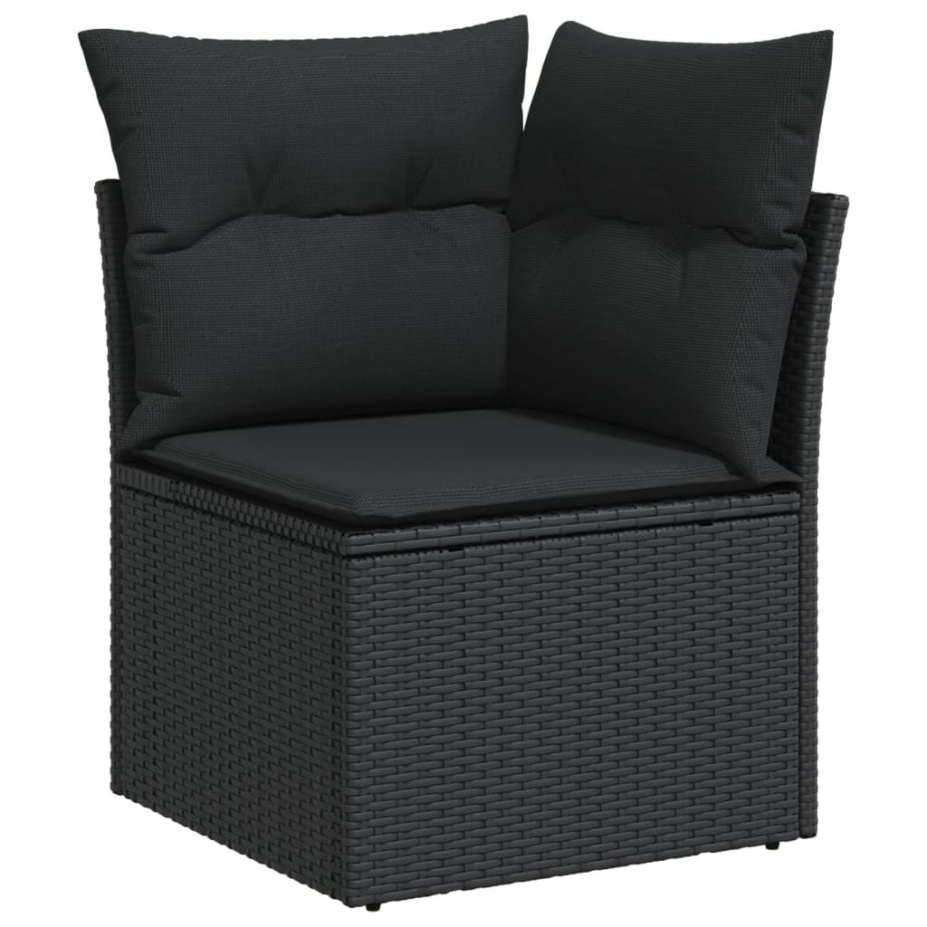 9-delige Loungeset met kussens poly rattan zwart Tuinsets | Creëer jouw Trendy Thuis | Gratis bezorgd & Retour | Trendy.nl