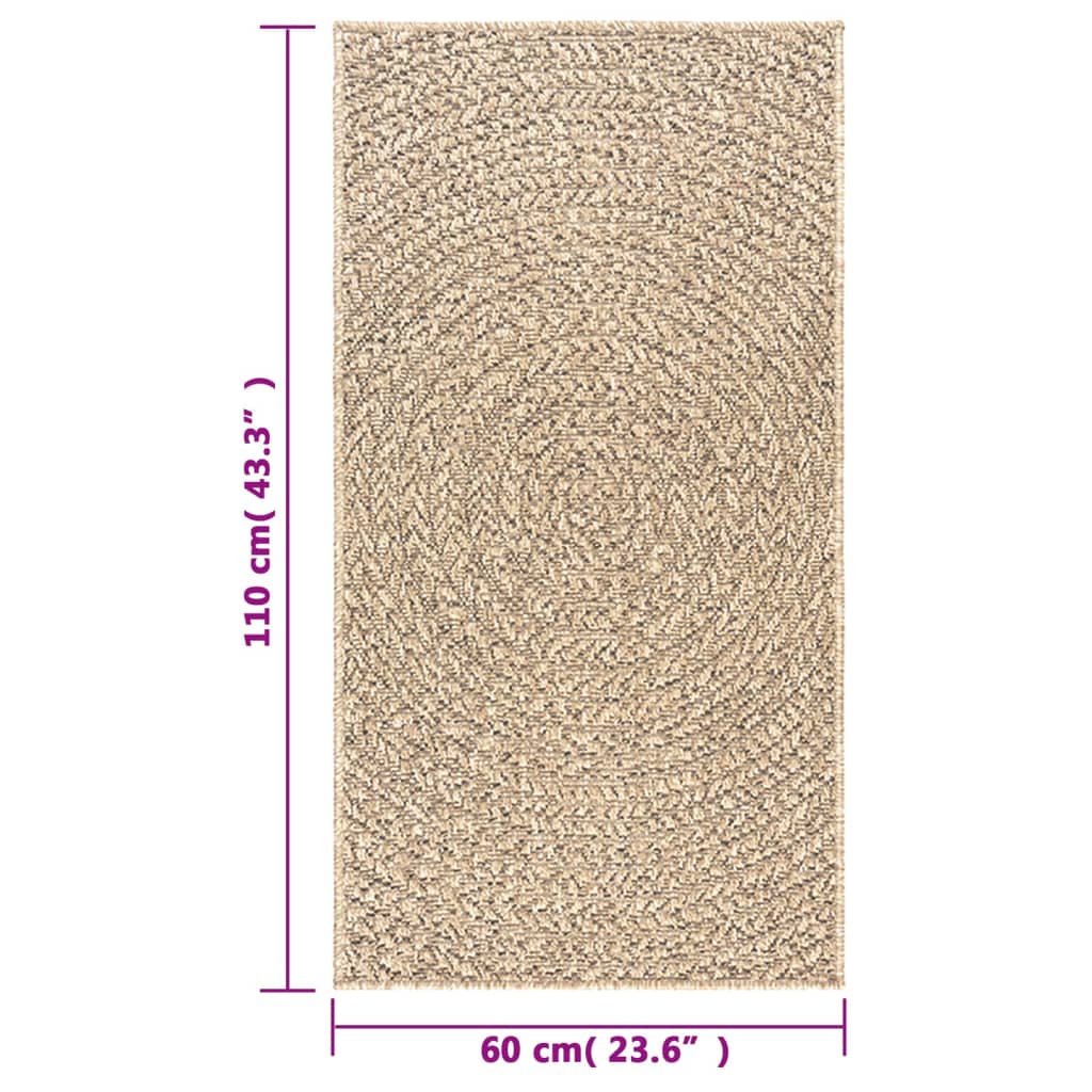 Vloerkleed ZIZUR binnen en buiten 60x110 cm jute look Vloerkleden | Creëer jouw Trendy Thuis | Gratis bezorgd & Retour | Trendy.nl