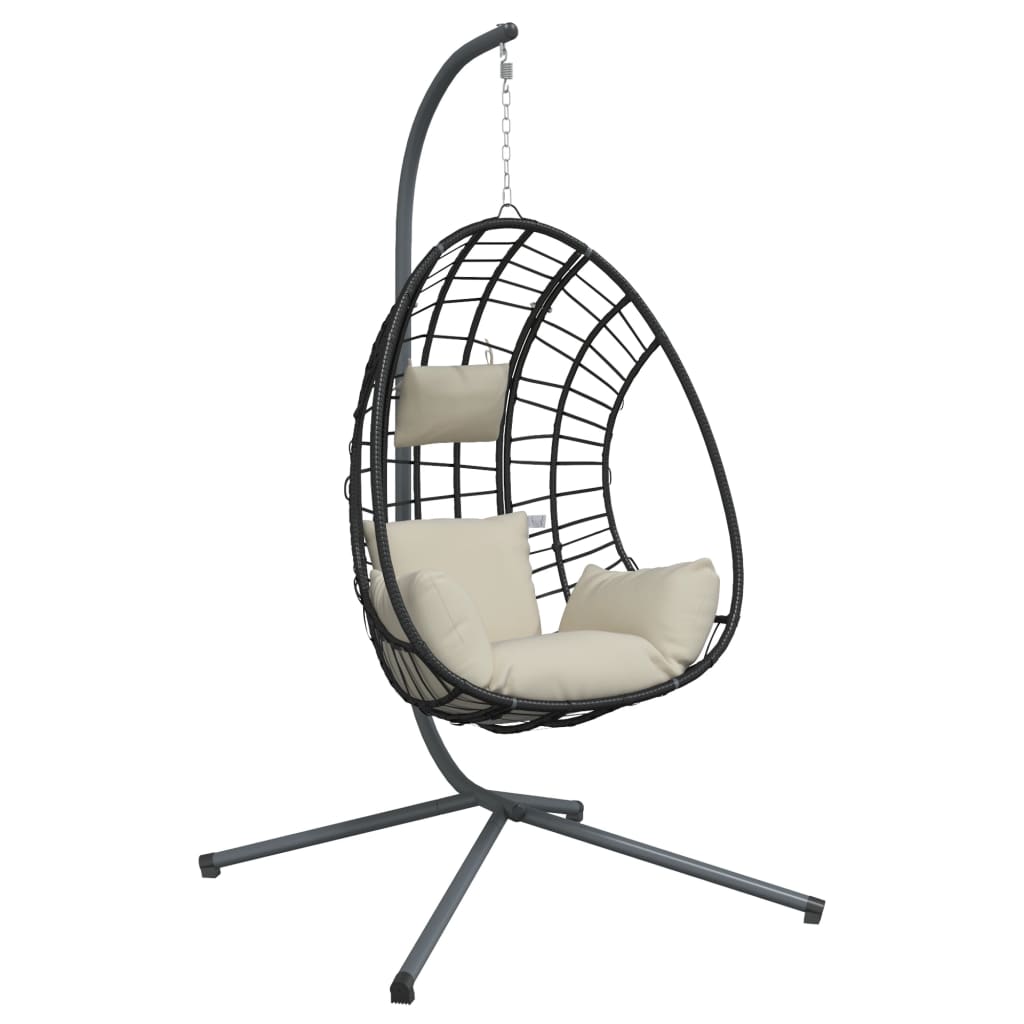 Hangstoel met standaard rattan en staal beige Schommelbanken | Creëer jouw Trendy Thuis | Gratis bezorgd & Retour | Trendy.nl