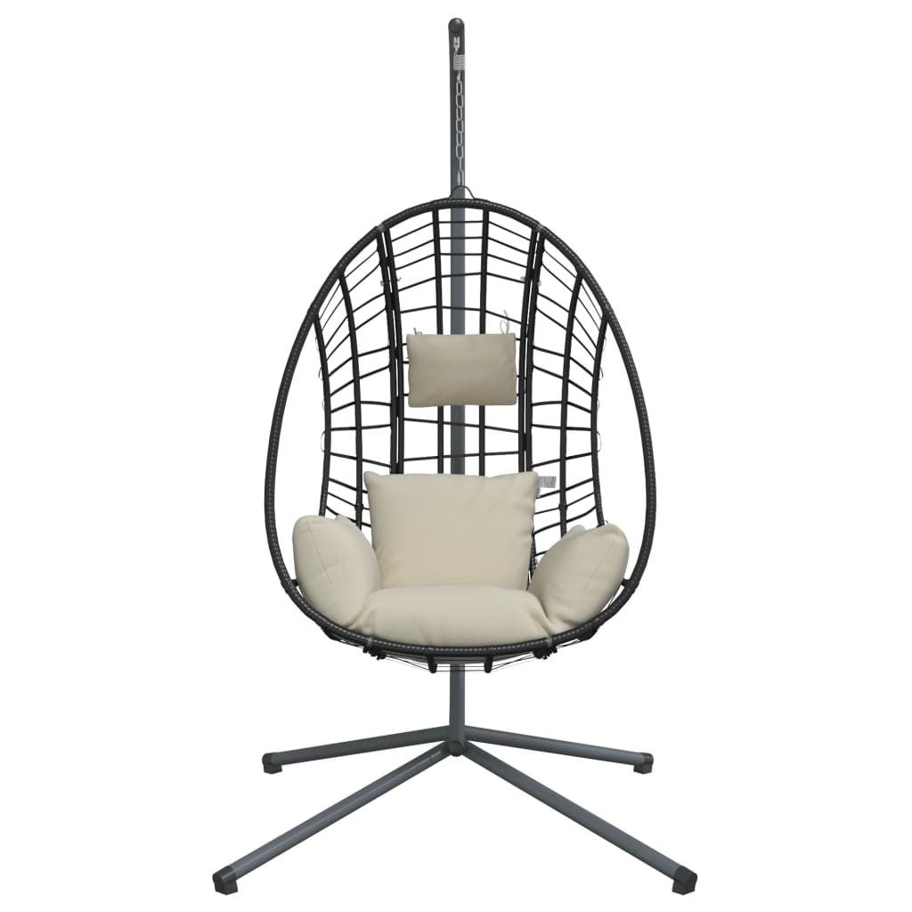 Hangstoel met standaard rattan en staal beige Schommelbanken | Creëer jouw Trendy Thuis | Gratis bezorgd & Retour | Trendy.nl