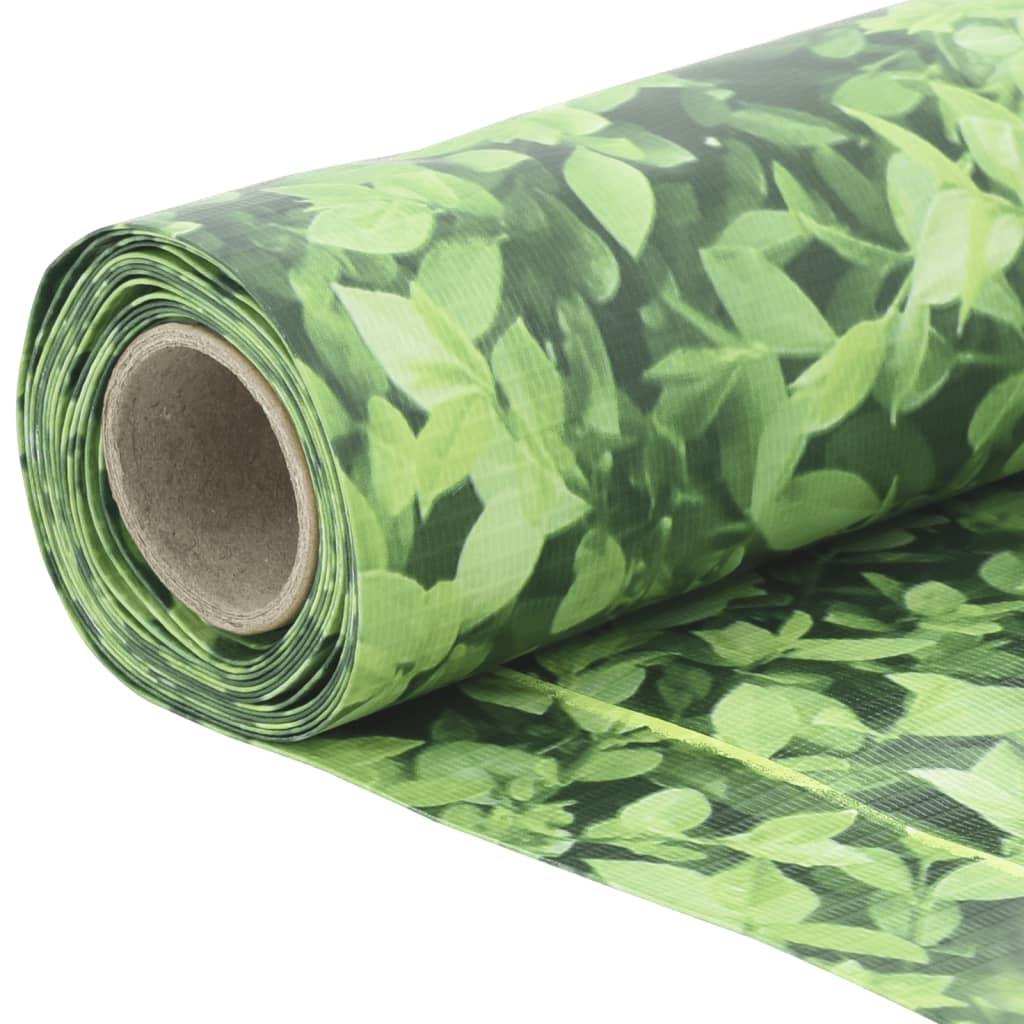 Tuinscherm plantpatroon 400x90 cm PVC groen