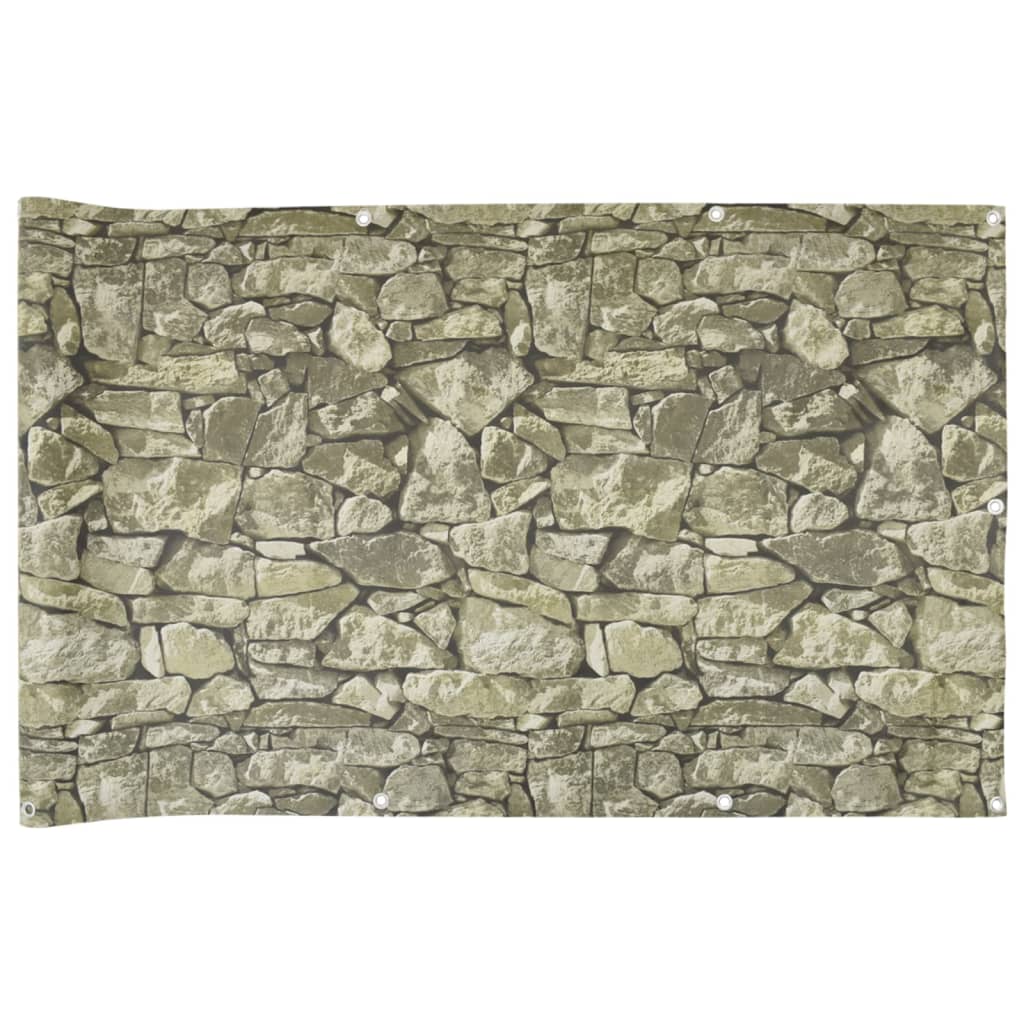 Tuinscherm steenpatroon 600x90 cm PVC grijs