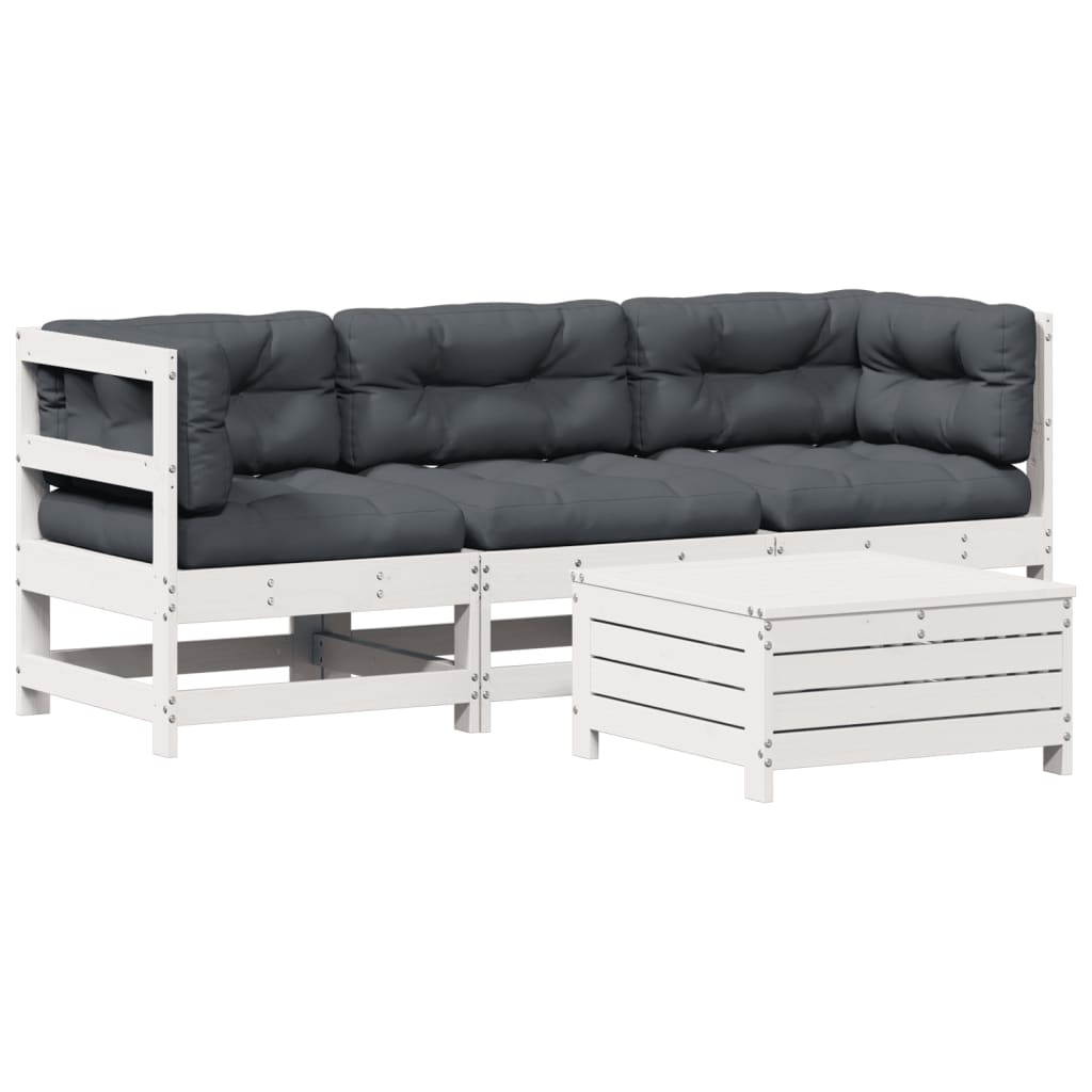 4-delige Loungeset met kussens massief grenenhout Tuinsets | Creëer jouw Trendy Thuis | Gratis bezorgd & Retour | Trendy.nl