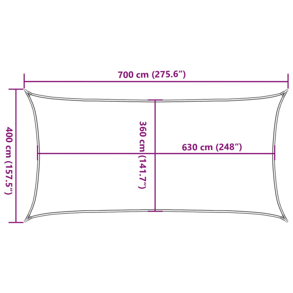 Zonnezeil 160 g/m² rechthoekig 4x7 m HDPE zandkleurig Parasols en zonneschermen | Creëer jouw Trendy Thuis | Gratis bezorgd & Retour | Trendy.nl