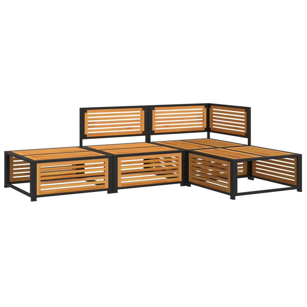 4-delige Loungeset met kussens massief acaciahout Tuinsets | Creëer jouw Trendy Thuis | Gratis bezorgd & Retour | Trendy.nl