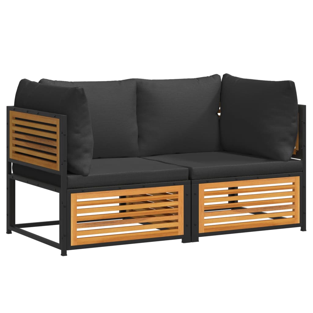 2-delige Loungeset met kussens massief acaciahout Tuinsets | Creëer jouw Trendy Thuis | Gratis bezorgd & Retour | Trendy.nl