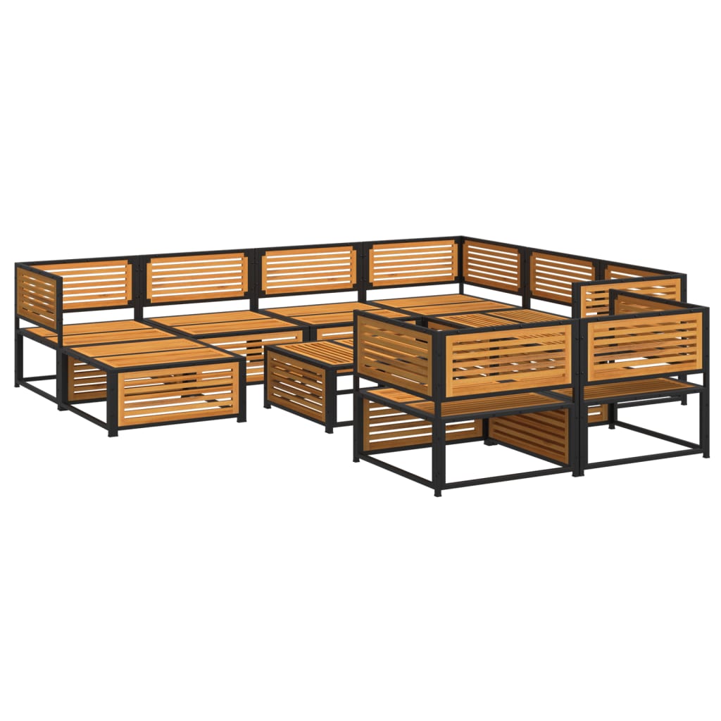 10-delige Loungeset met kussens massief acaciahout Tuinsets | Creëer jouw Trendy Thuis | Gratis bezorgd & Retour | Trendy.nl