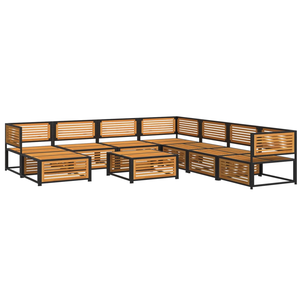 9-delige Loungeset met kussens massief acaciahout Tuinsets | Creëer jouw Trendy Thuis | Gratis bezorgd & Retour | Trendy.nl