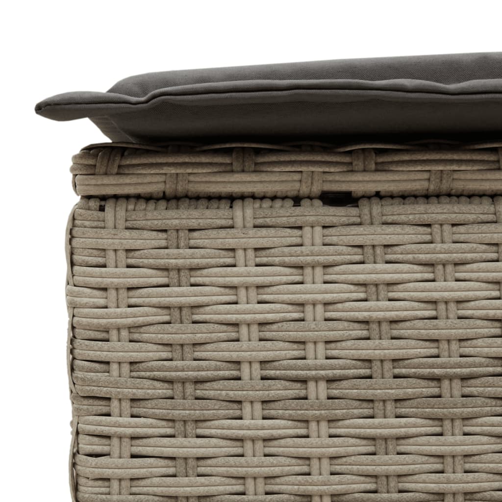 Ligbed 2-persoons met kussens poly rattan lichtgrijs Ligstoelen | Creëer jouw Trendy Thuis | Gratis bezorgd & Retour | Trendy.nl