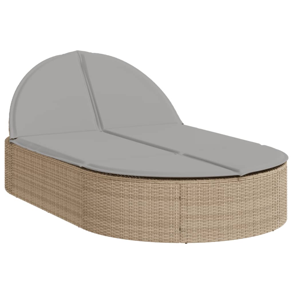 Ligbed 2-persoons met kussens poly rattan beige Ligstoelen | Creëer jouw Trendy Thuis | Gratis bezorgd & Retour | Trendy.nl