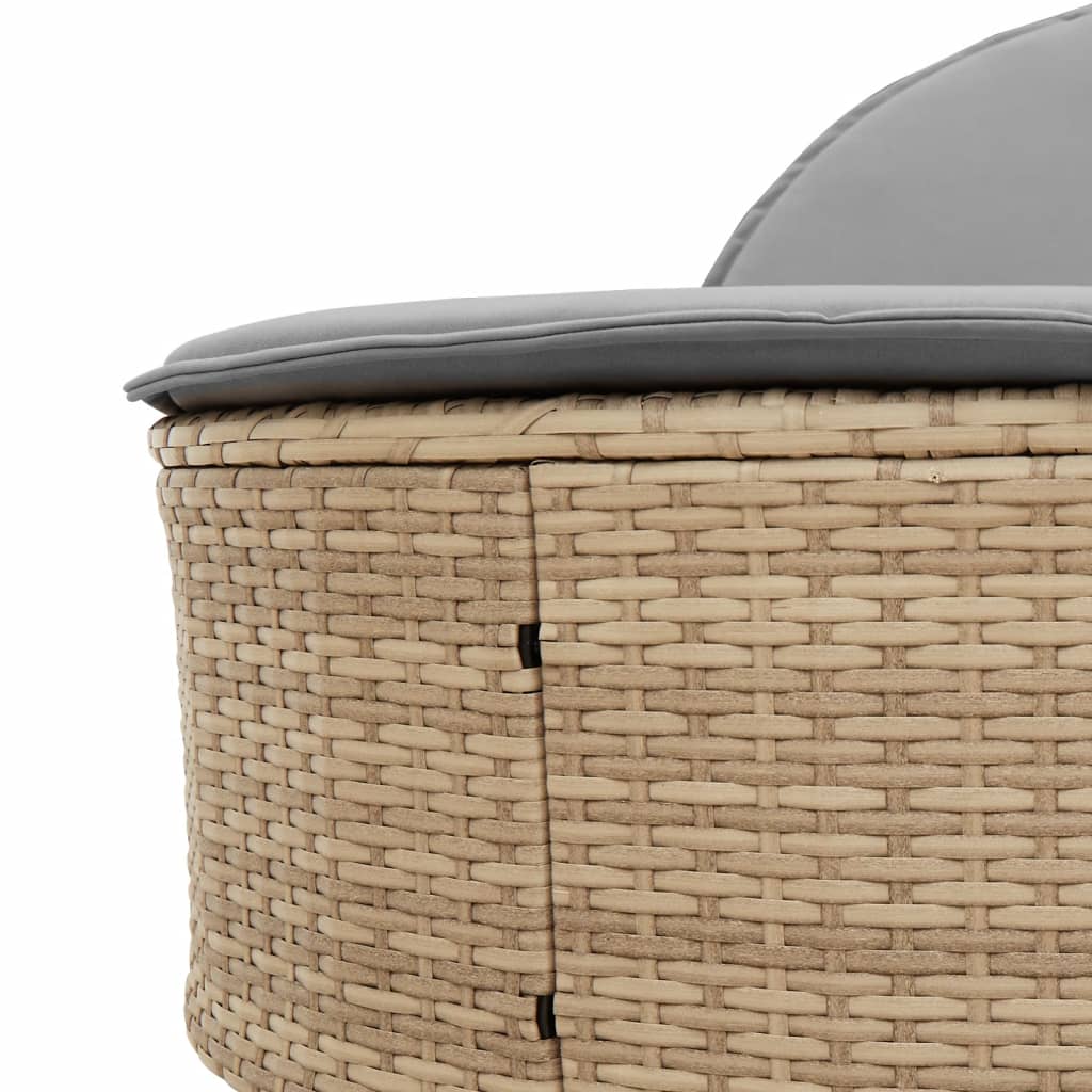 Ligbed 2-persoons met kussens poly rattan beige Ligstoelen | Creëer jouw Trendy Thuis | Gratis bezorgd & Retour | Trendy.nl