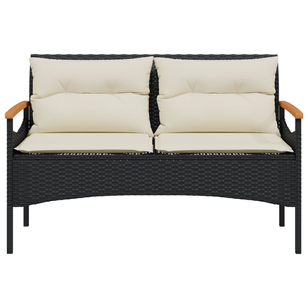 4-delige Loungeset met kussens poly rattan zwart Tuinsets | Creëer jouw Trendy Thuis | Gratis bezorgd & Retour | Trendy.nl