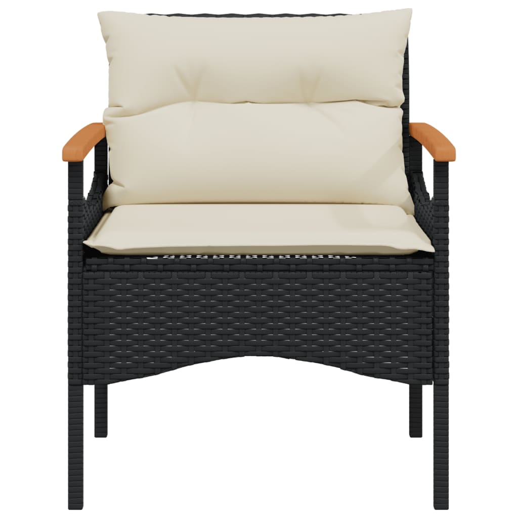 4-delige Loungeset met kussens poly rattan zwart Tuinsets | Creëer jouw Trendy Thuis | Gratis bezorgd & Retour | Trendy.nl