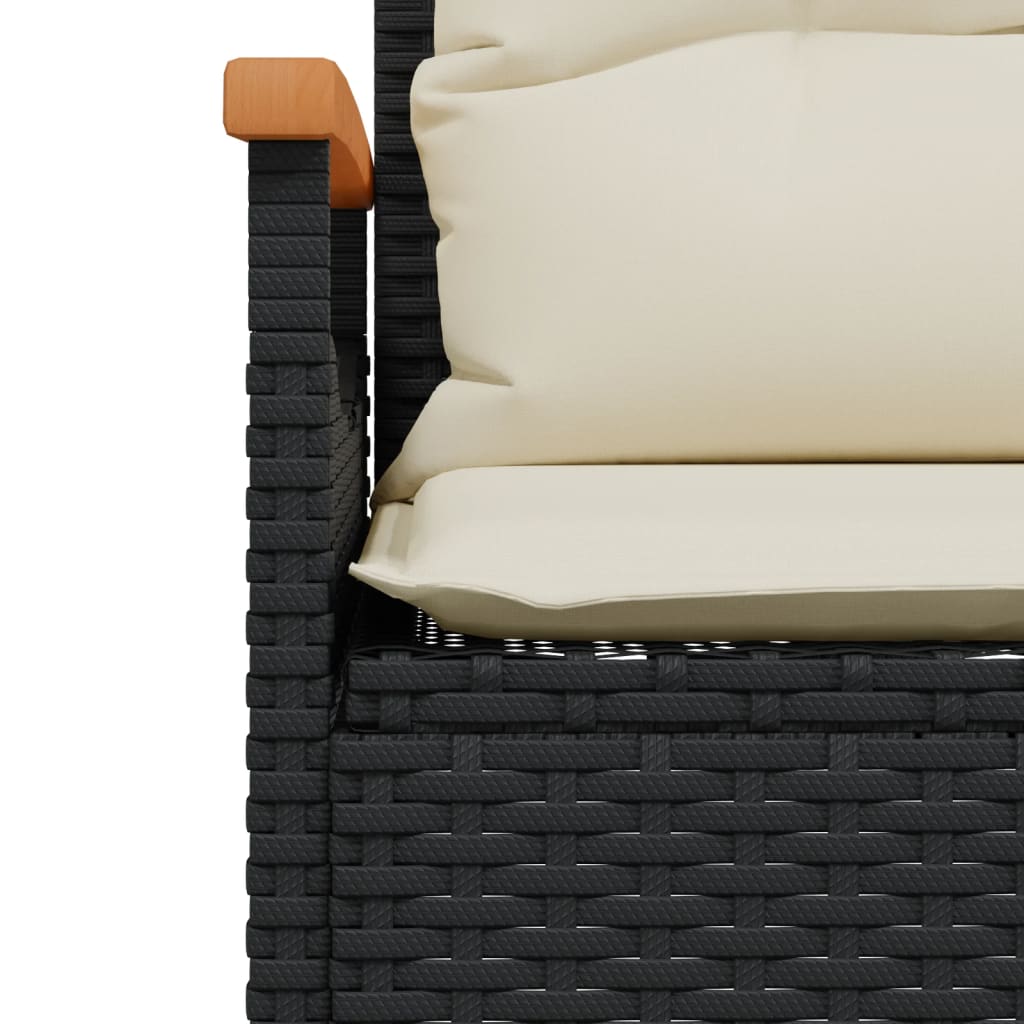 4-delige Loungeset met kussens poly rattan zwart Tuinsets | Creëer jouw Trendy Thuis | Gratis bezorgd & Retour | Trendy.nl