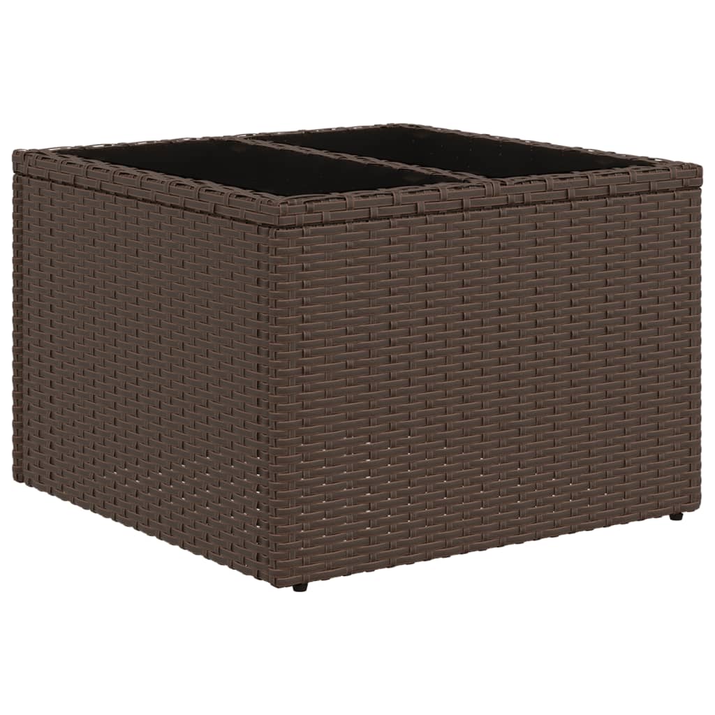 5-delige Loungeset met kussens poly rattan bruin