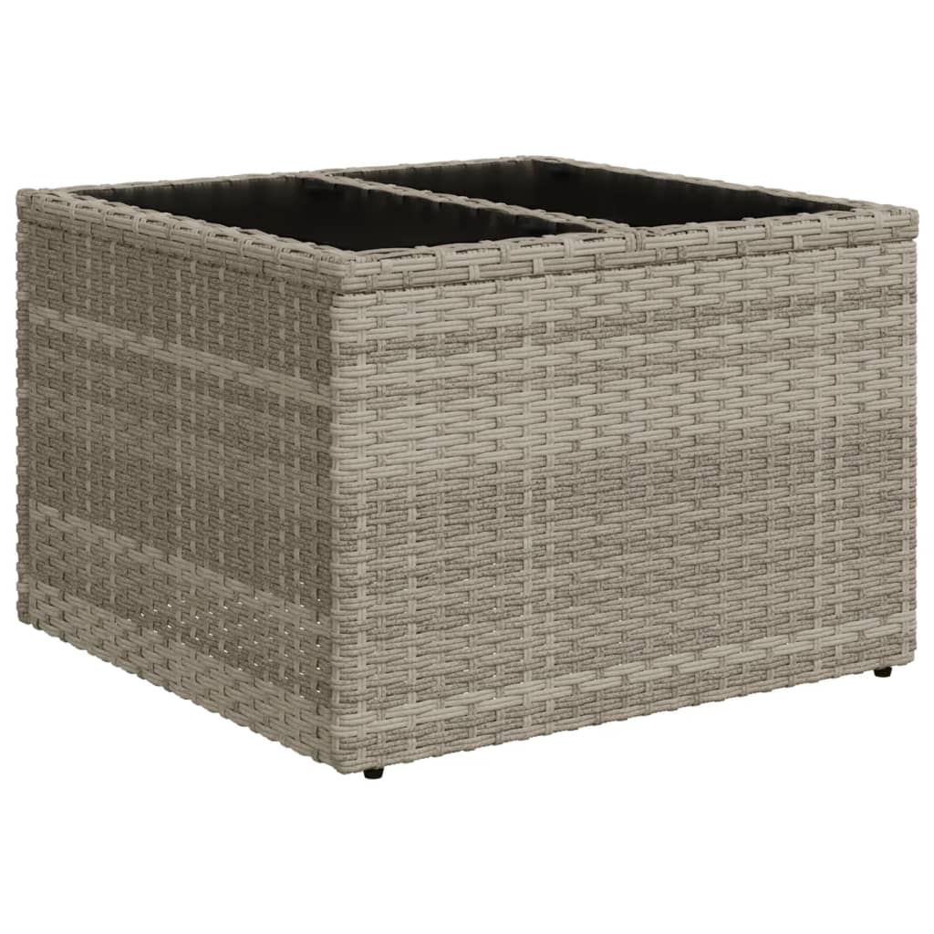 7-delige Loungeset met kussens poly rattan lichtgrijs