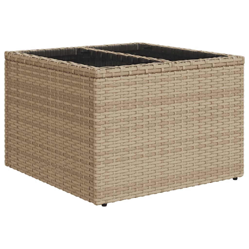 6-delige Loungeset met kussens poly rattan beige