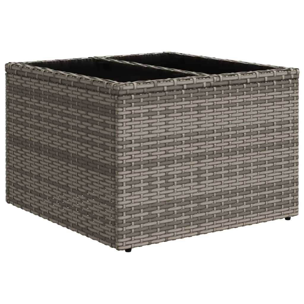 5-delige Loungeset met kussens poly rattan grijs