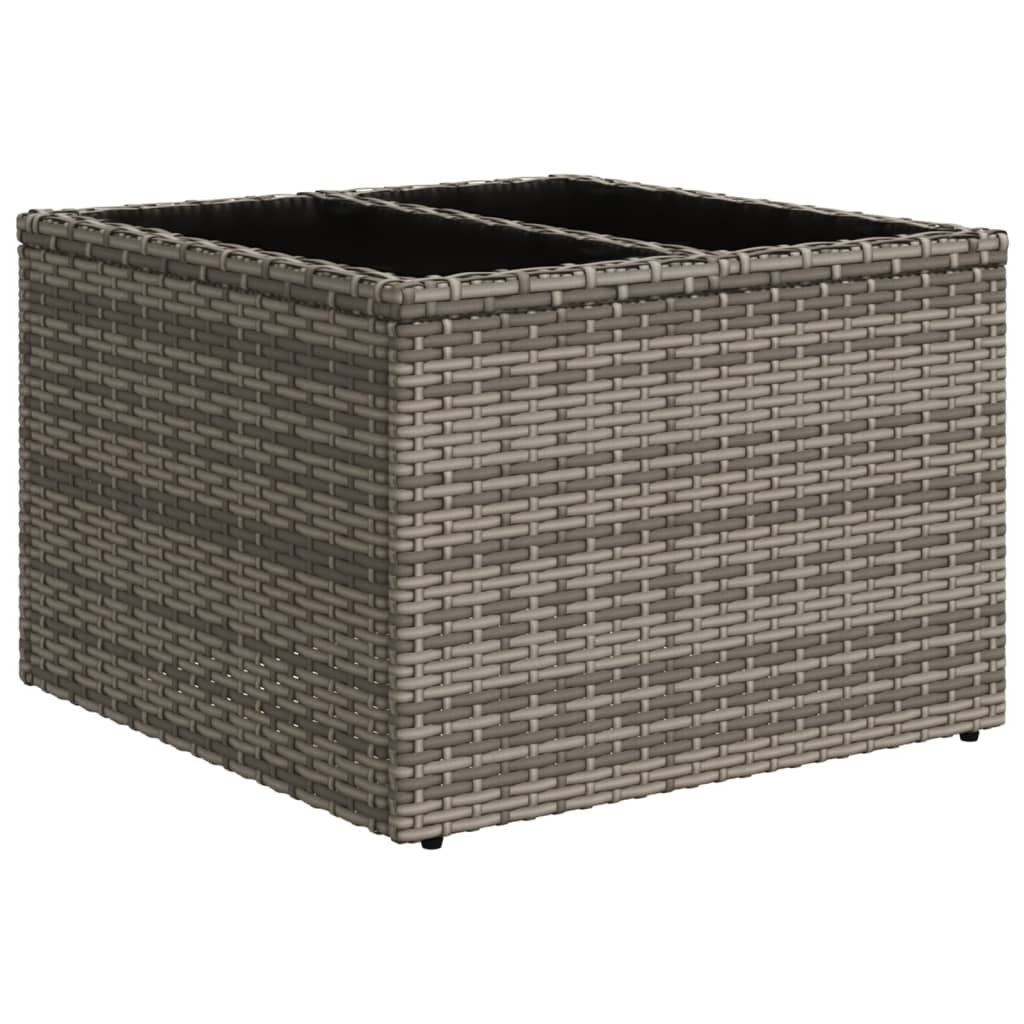 6-delige Loungeset met kussens poly rattan grijs