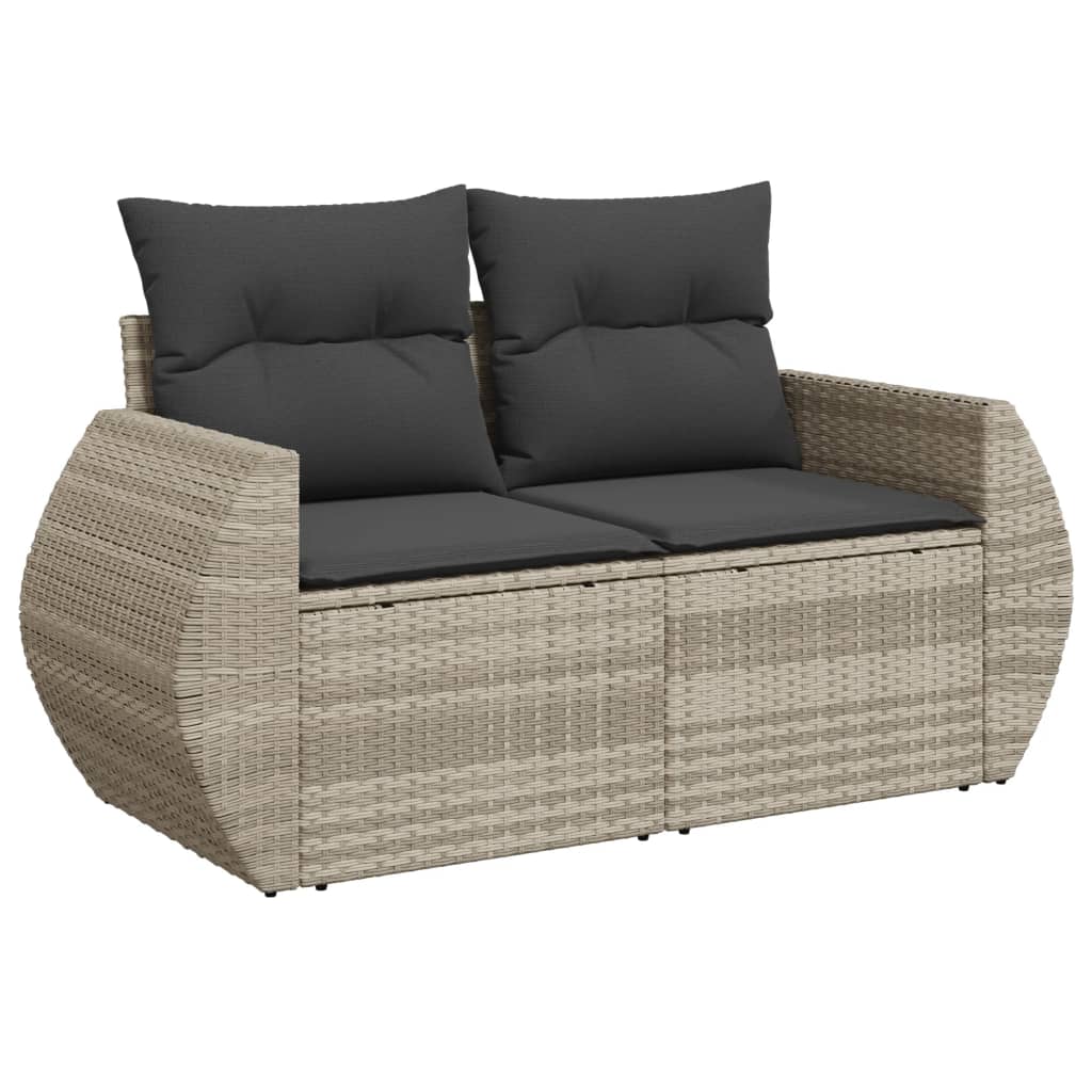 4-delige Loungeset met kussens poly rattan lichtgrijs Tuinsets | Creëer jouw Trendy Thuis | Gratis bezorgd & Retour | Trendy.nl